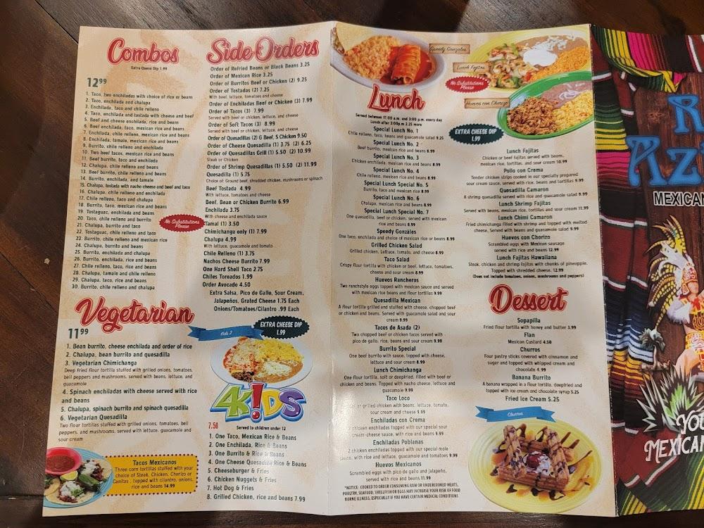 Rey Azteca Mexican Restaurant Menu image 2
